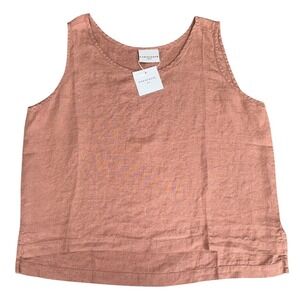 PARACHUTE NWT Women's Linen Tank Top Sleeveless Clay Brown Casual‎ Boho Size L
